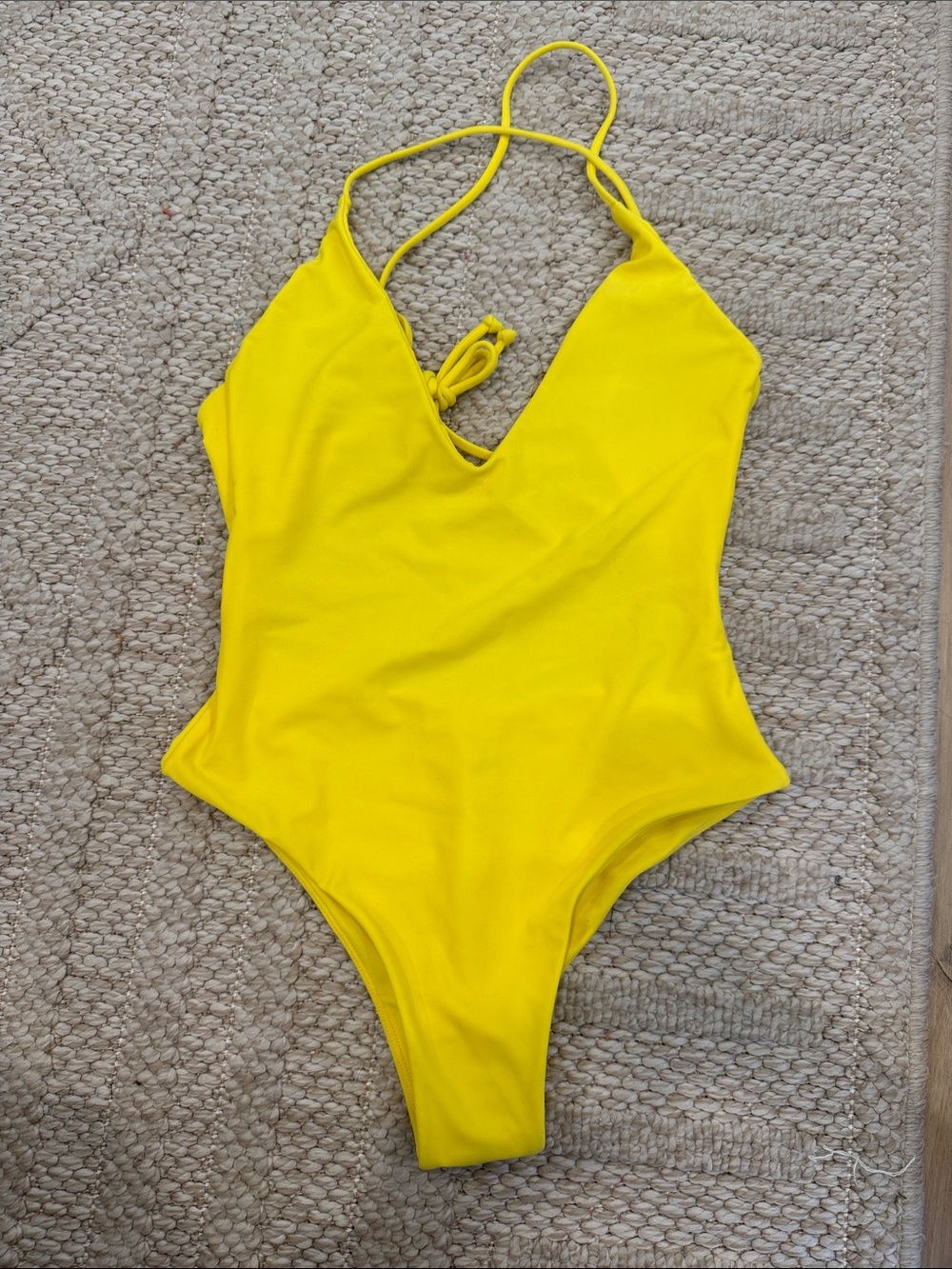 Mikoh Bright Yellow V-Neck One-Piece Swimsuit Starfruit
